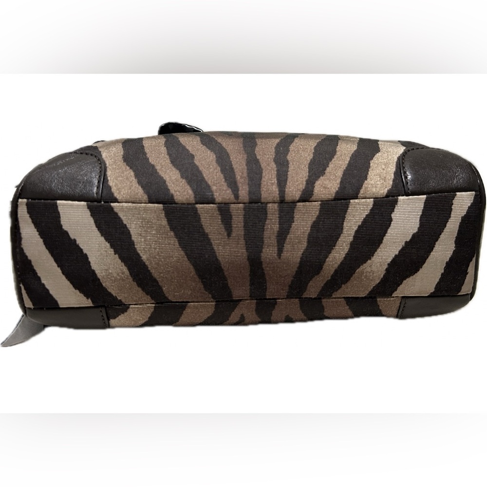 COACH Madison Kelsey Animal Print Jacquard w/Leather Trim Satchel/Crossbody Bag - Picture 6 of 14